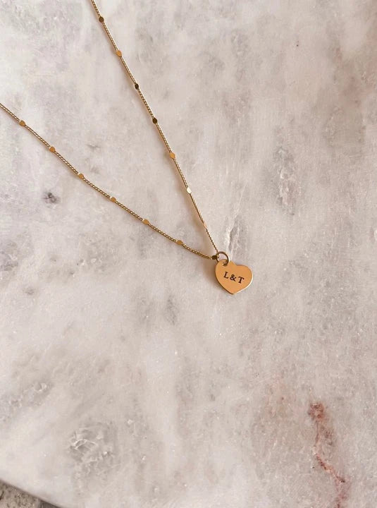 Personlized Heart Charm Necklace