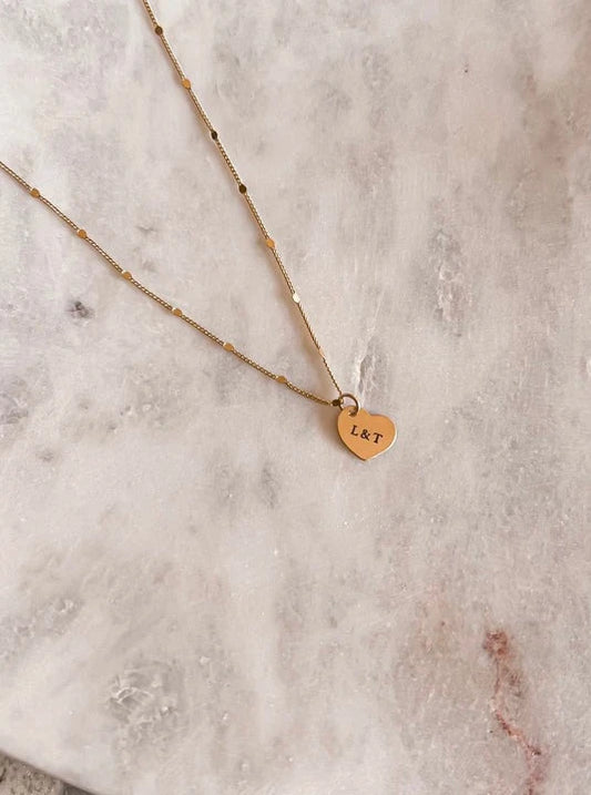 Personlized Heart Charm Necklace